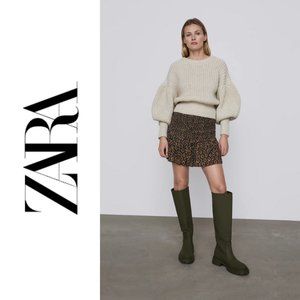 ZARA Hight-Waisted Printed Mini Skirt - Medium NWT